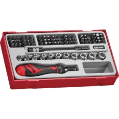 84 Piece 1/4\" Drive Ratcheting Quick Chuck Screwdriver Set